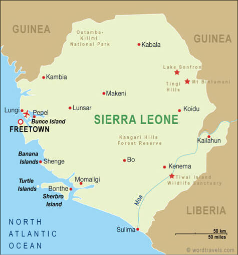 political map of sierra leone